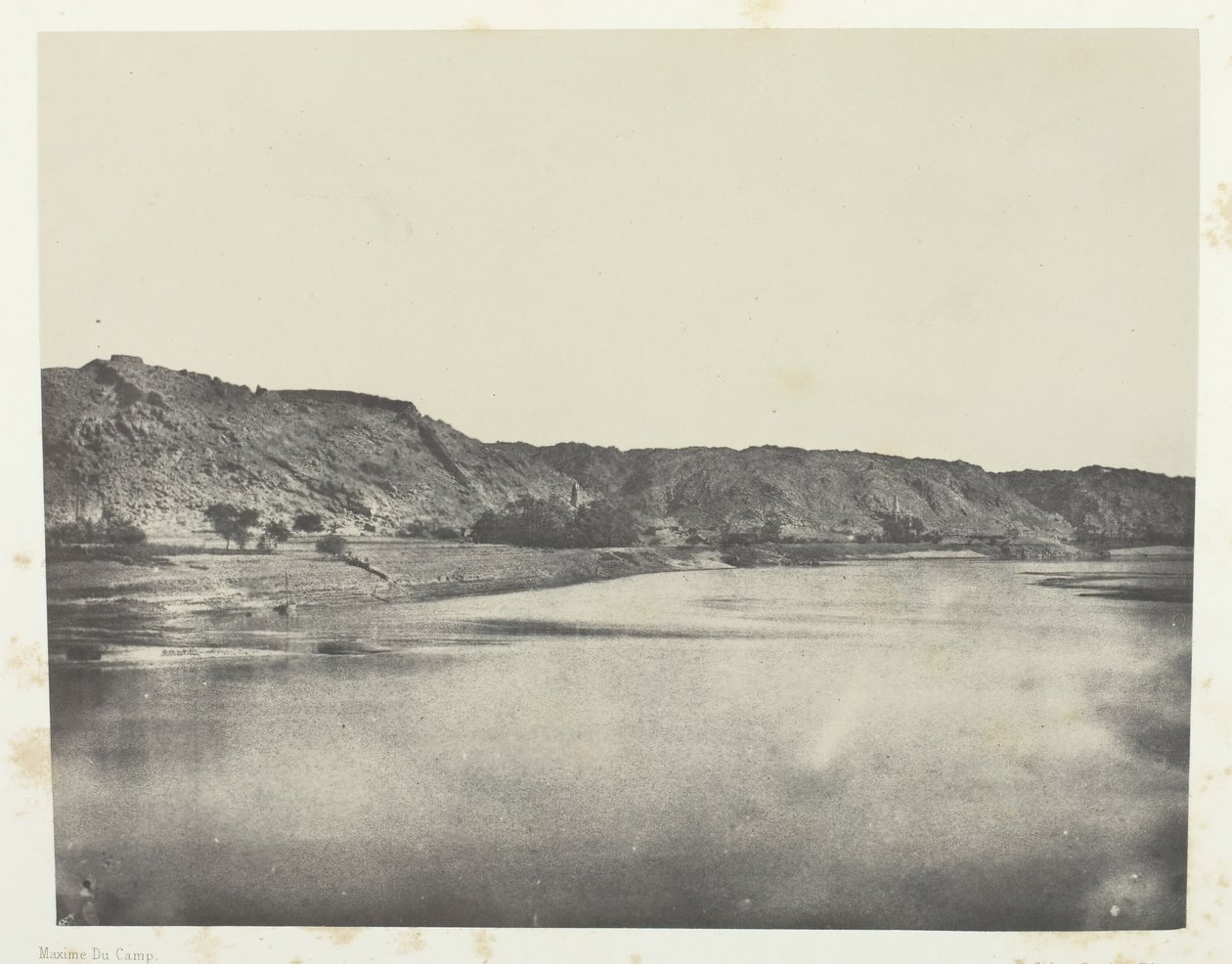 Rive orientale du Nil, village de Bab, vue prise au sud Philæ, Nubie - Maxime Du Camp