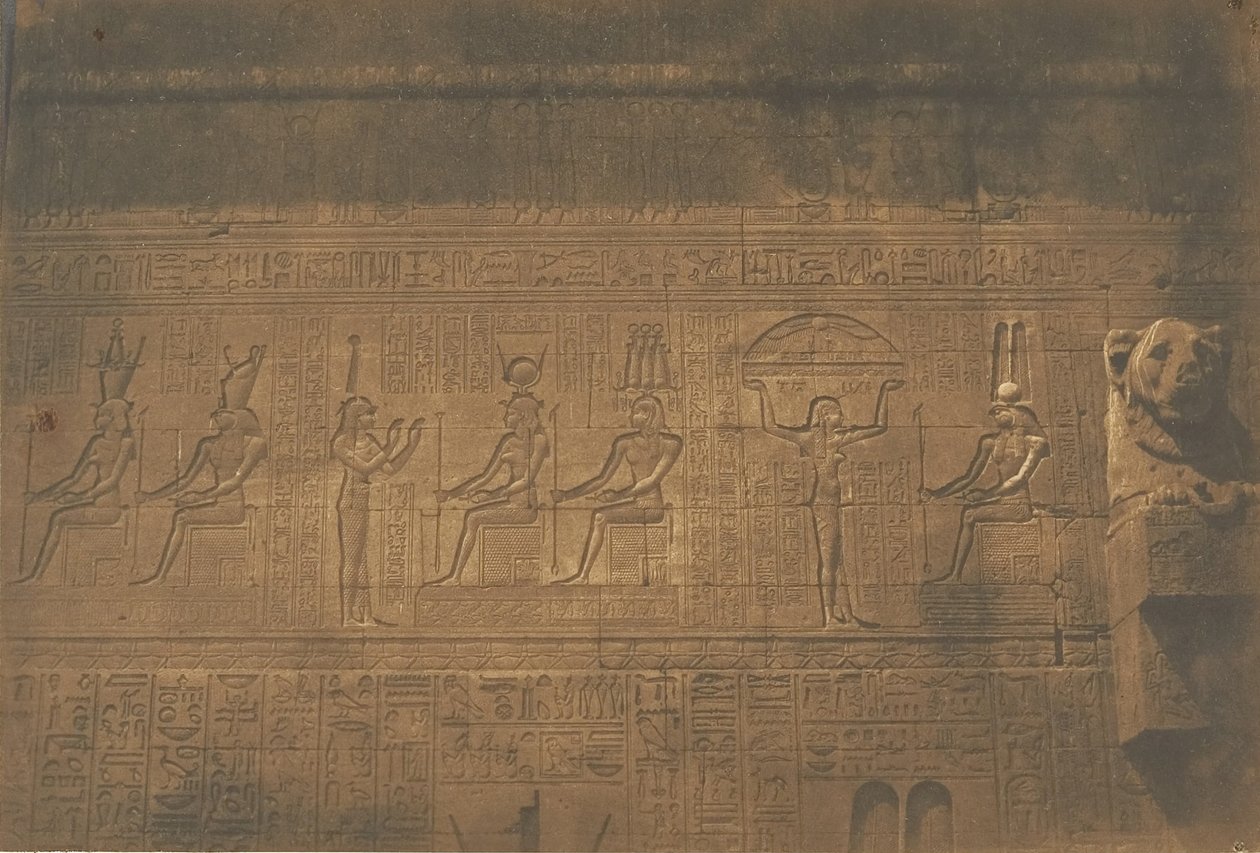 Sculptures sur la façade postérieure du grand temple de Dendérah Tentyris - Maxime Du Camp