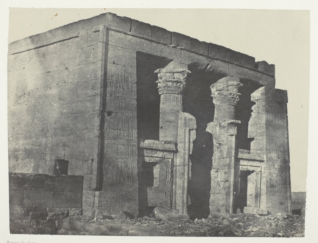 Temple De Dakkeh, Naos; Nubie, plate 95 from the album "Egypte, Nubie, Palestine et Syrie" (1852) - Maxime Du Camp