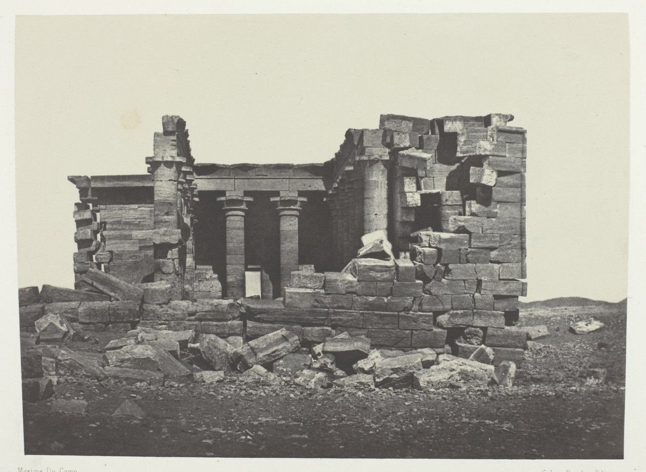 Temple De Maharakkah (Hièra Sycaminos Des Grecs); Nubie, plate 96 from the album "Egypte, Nubie, Palestine et Syrie" (1852) - Maxime Du Camp
