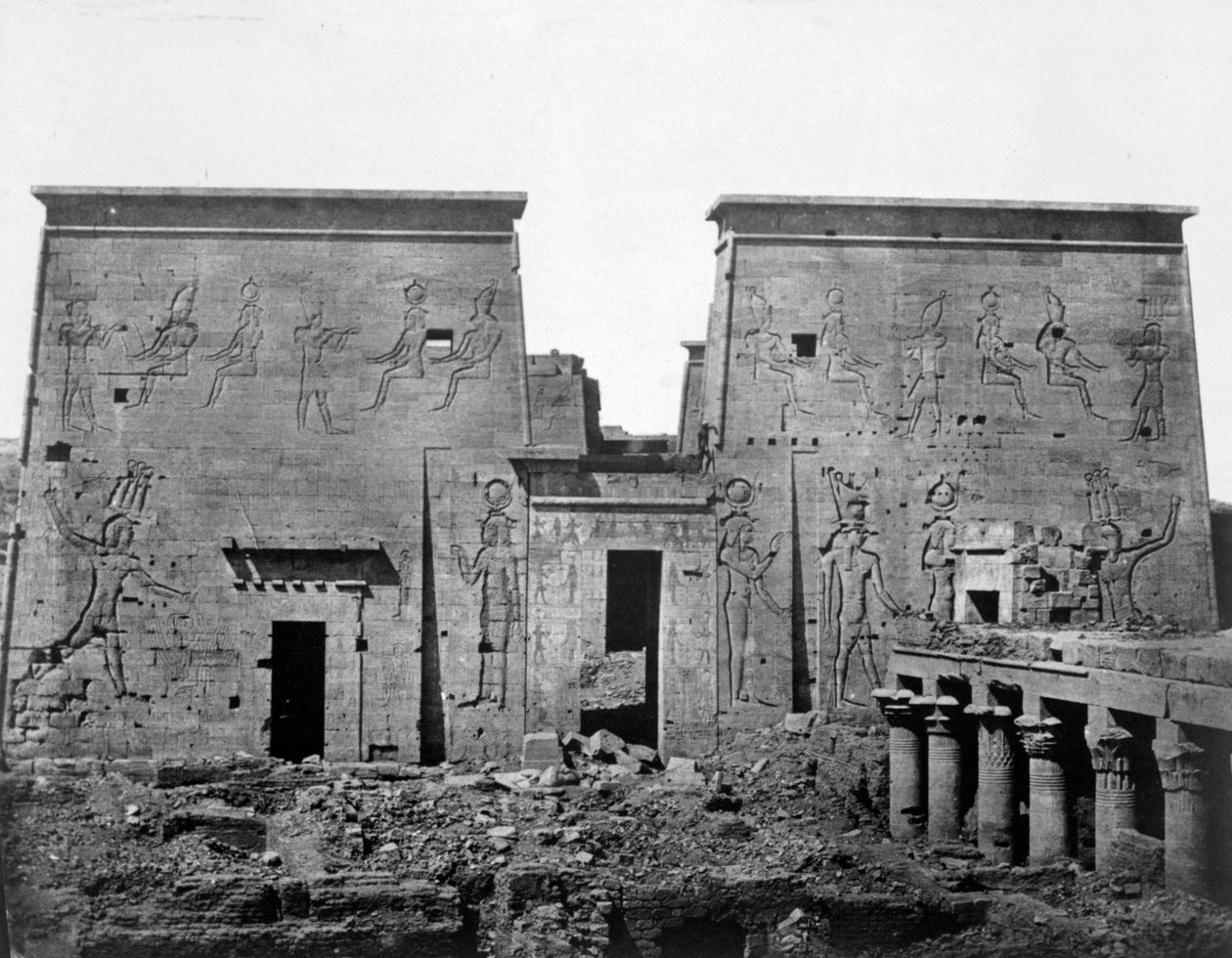 Temple de Philæ, Nubie, Égypte, 1852 - Maxime Du Camp