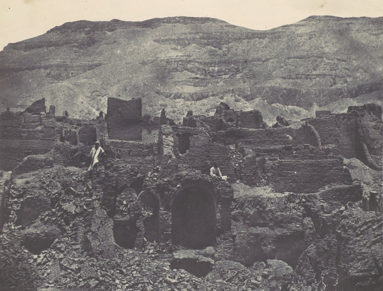 Thèbes. Médinet-Habou. Ruines de la ville de Papa, 1850 - Maxime Du Camp