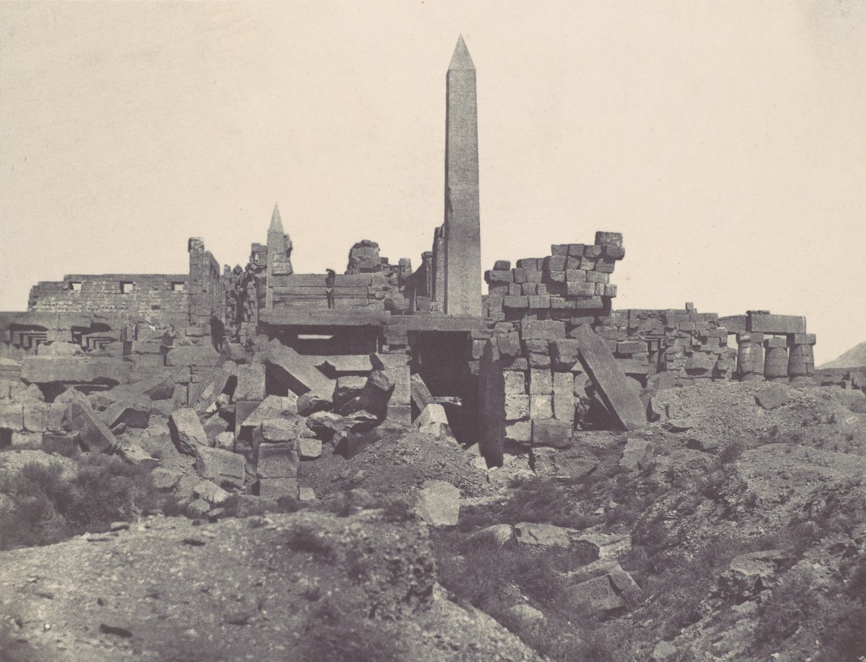 Thèbes. Palais de Karnak. Sanctuaire de granit et salle hypostyle - Maxime Du Camp