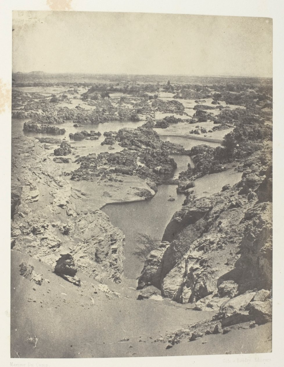 Vue Cavalière De La Seconde Cataracte; Nubie, plate 111 from the album "Egypte, Nubie, Palestine et Syrie" (1852) - Maxime Du Camp