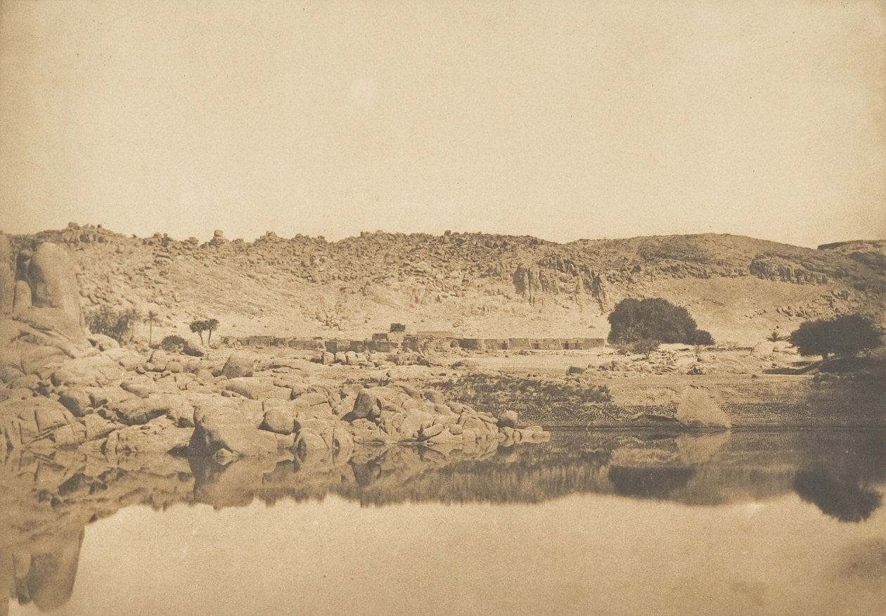 Vue prise au nord de Philae - Village de Kounoço, 1849-50 - Maxime Du Camp