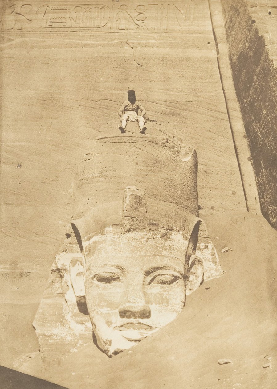 Colosse le plus occidental du temple de Re, Abou Simbel, 1850 - Maxime Du Camp