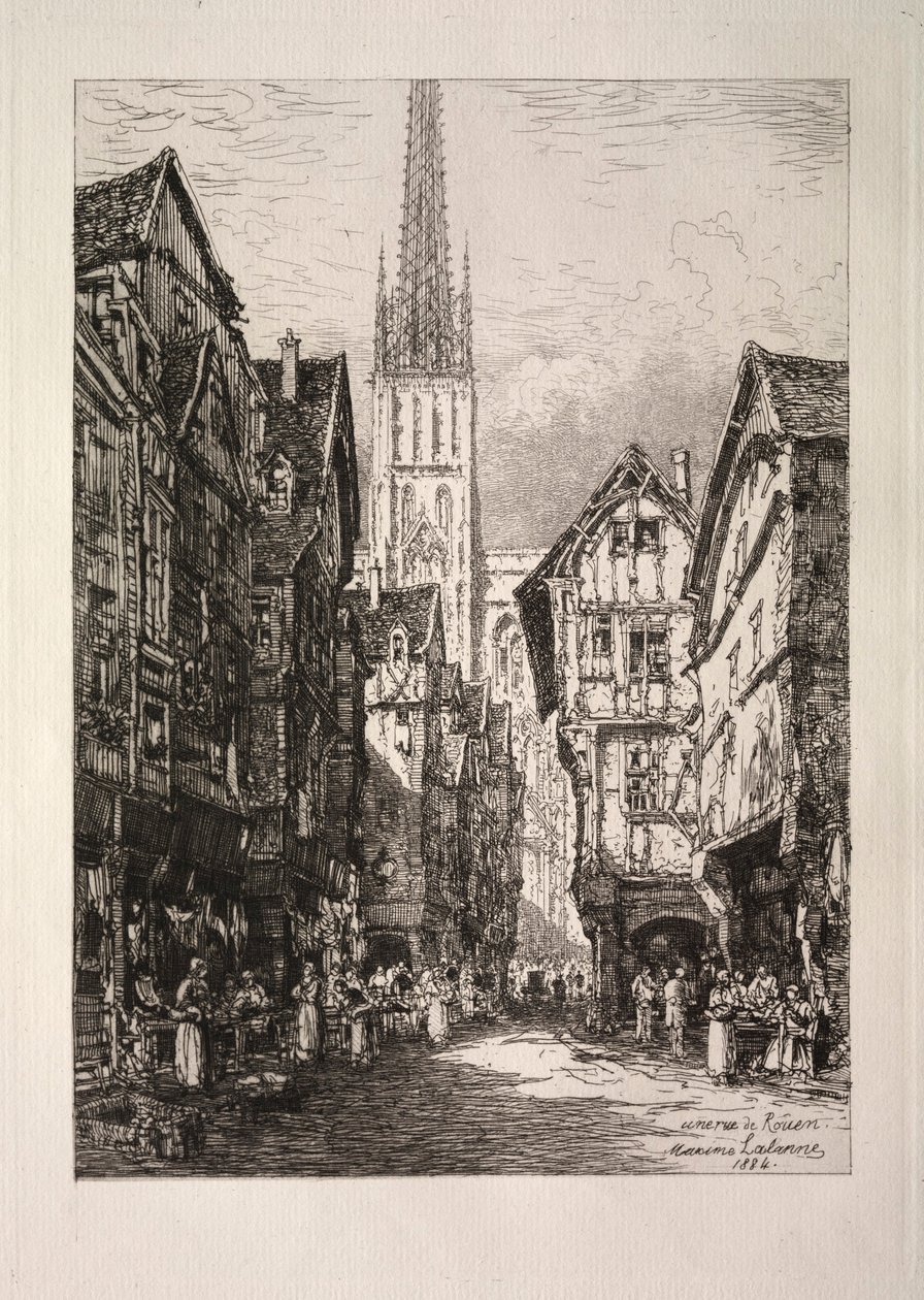Une rue de Rouen - Maxime Lalanne