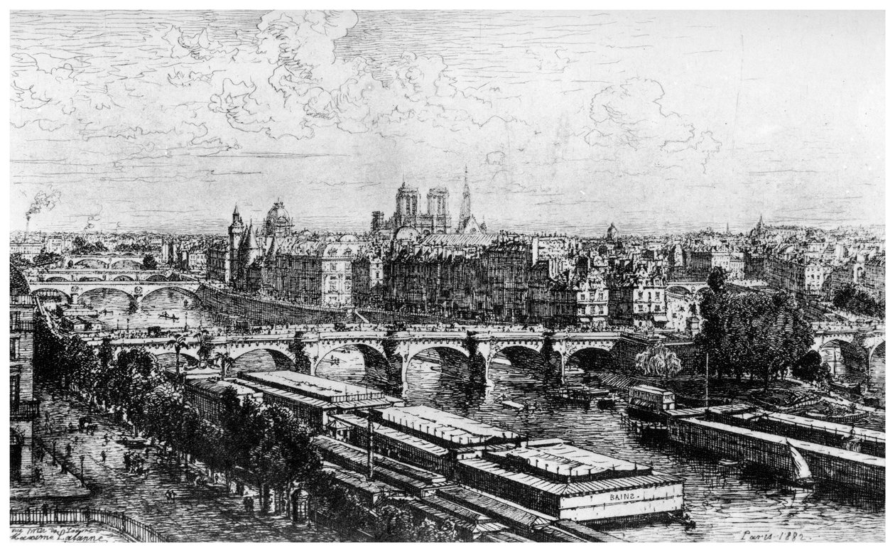 Paris Pris du Louvre, vers 1850-1895 - Maxime Lalanne