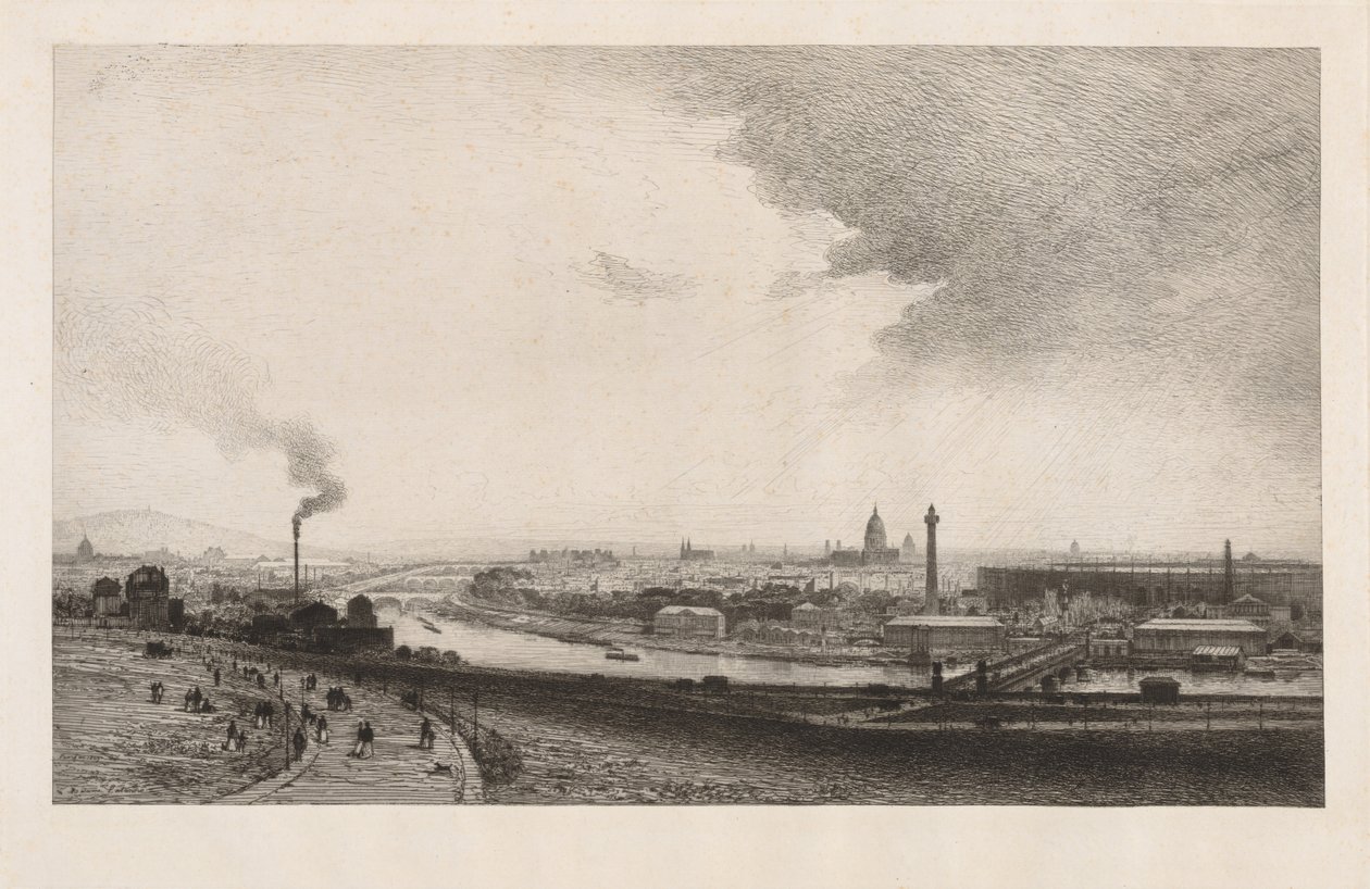 Paris en 1867, vue du Trocadéro, 1867 - Maxime Lalanne