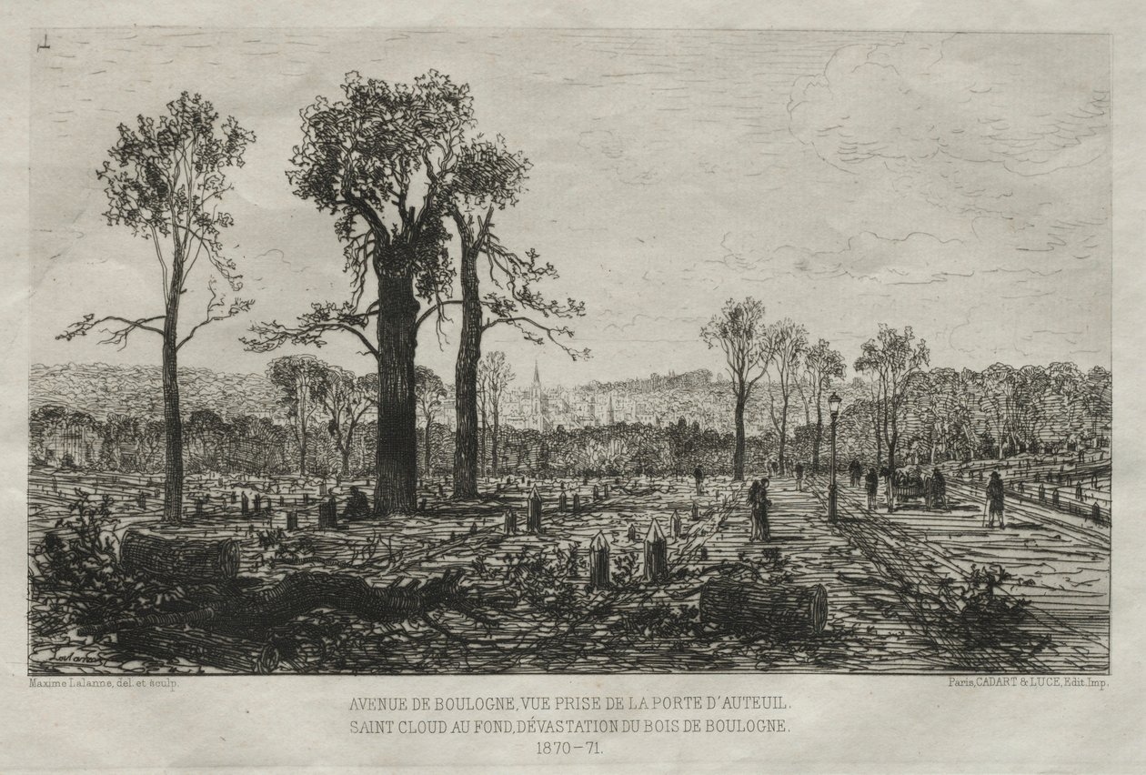 Souvenirs artistiques du Siège de Paris: Avenue de Boulogne, Vue Prise de la porte d