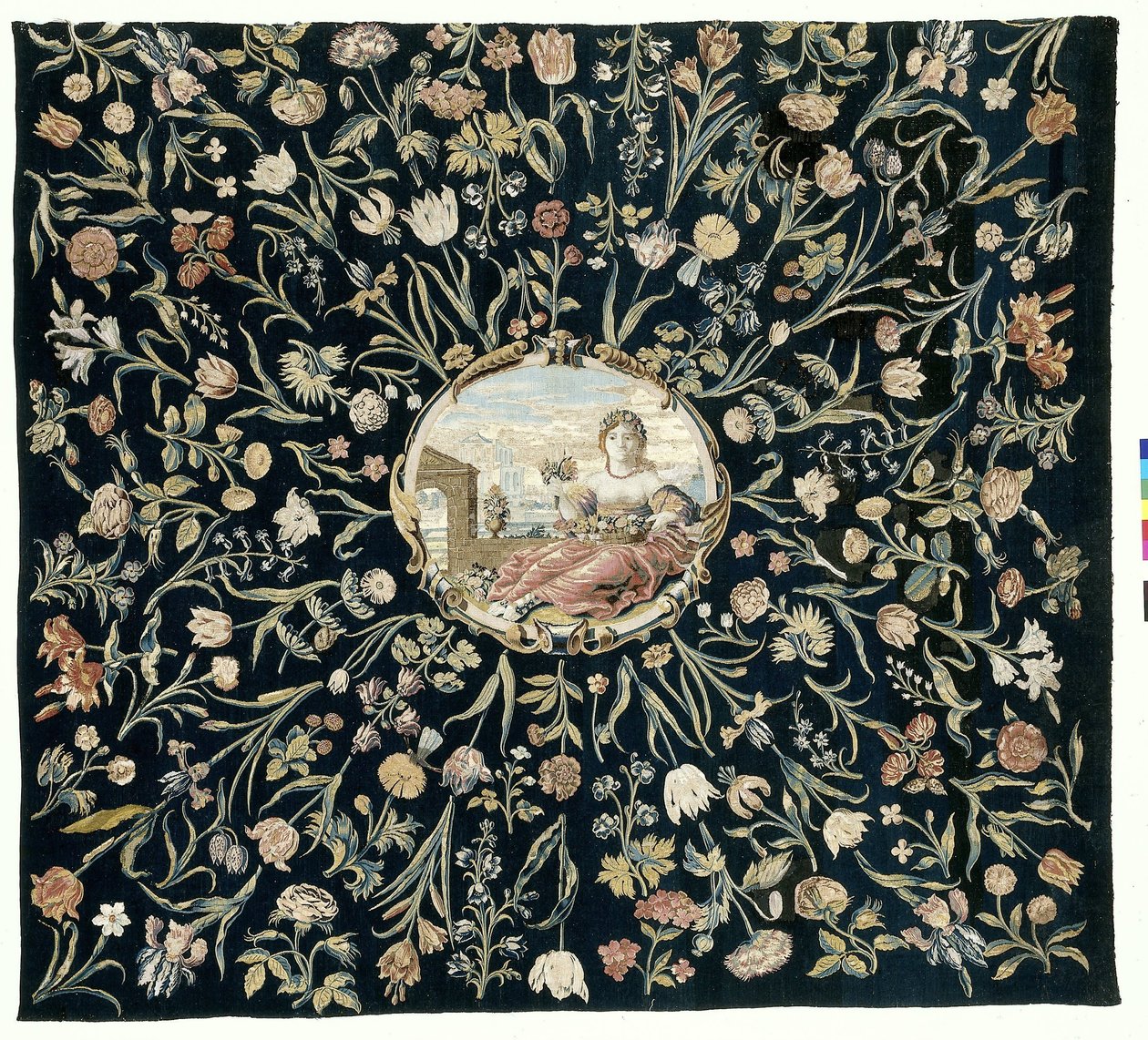 Nappe avec la personnification de Flora et un motif floral - Maximiliaan van der Gucht (possibly)