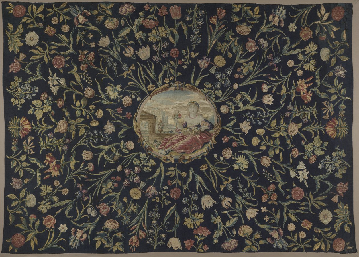 Nappe avec la personnification de Flora et un motif floral - Maximiliaan van der Gucht (possibly)