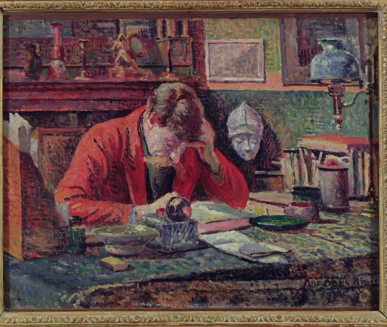 Émile Verhaeren (1855-1916) dans son étude, c.1897 - Maximilien Luce