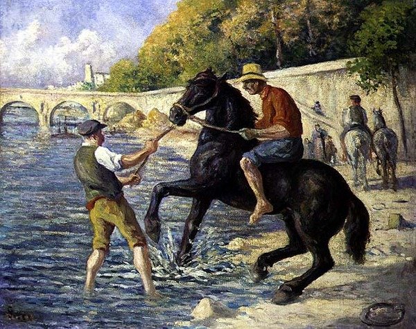 Baignade des chevaux, vers 1910 - Maximilien Luce