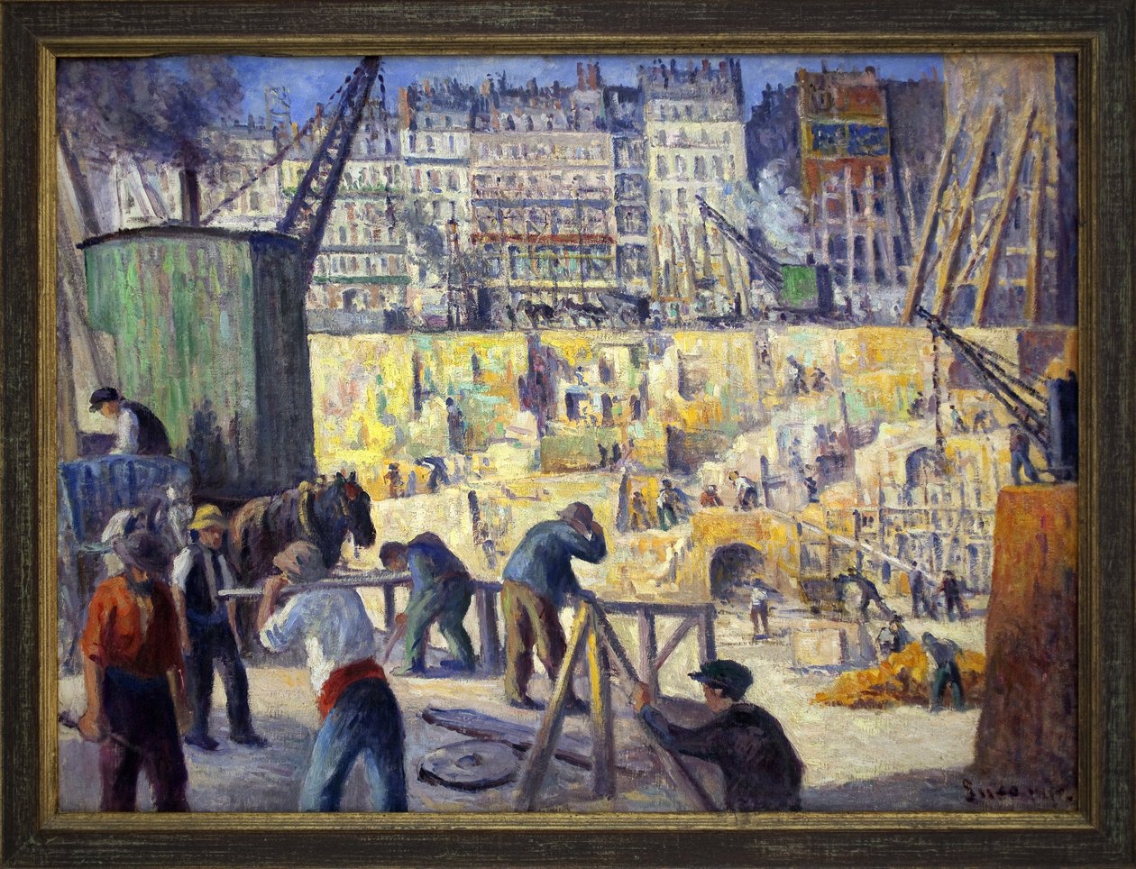 Chantier à Paris. Peinture de Maximilien Luce (1856-1941), huile sur toile - Maximilien Luce