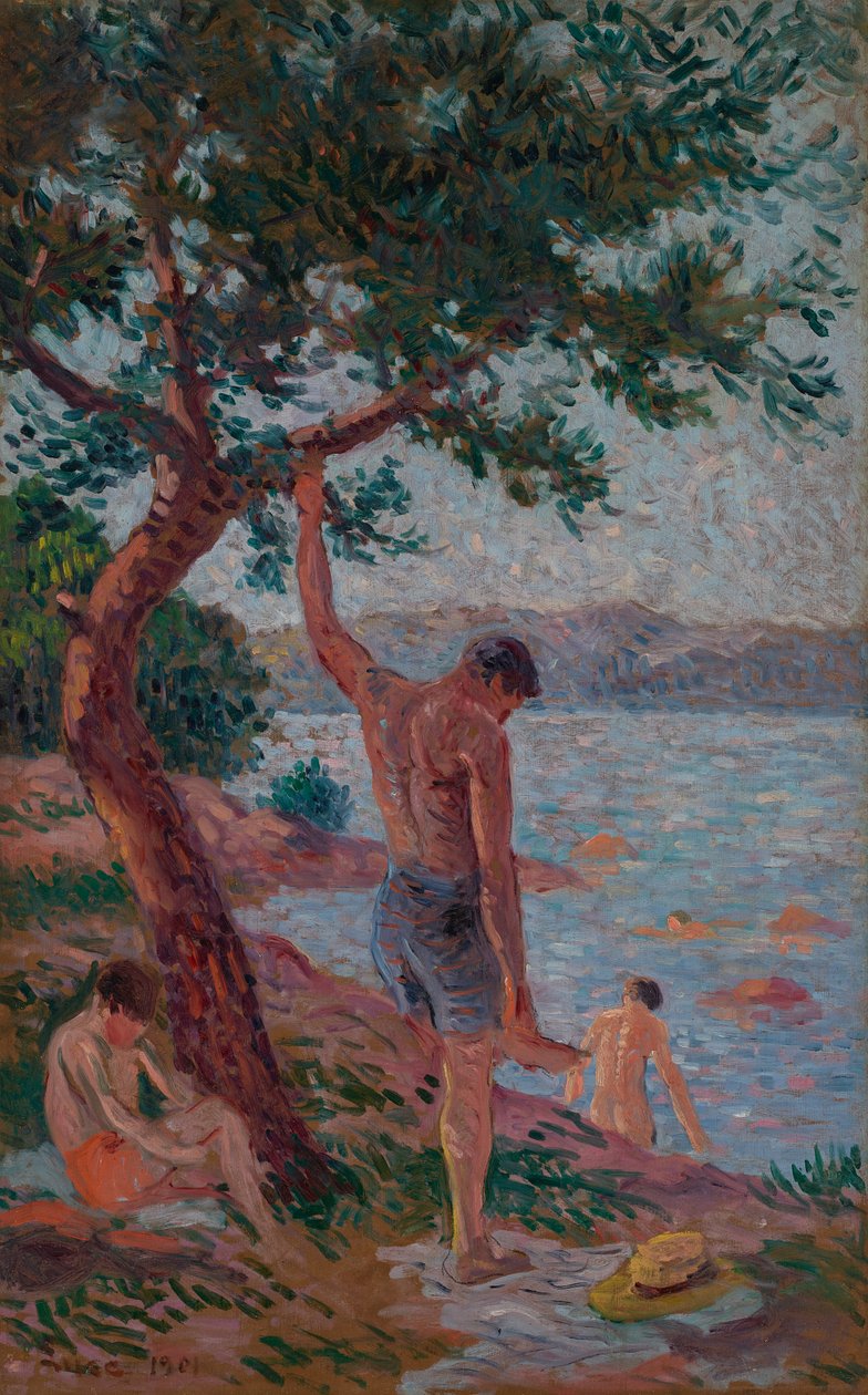 Saint-Tropez, baigneurs sous la pinède - Maximilien Luce