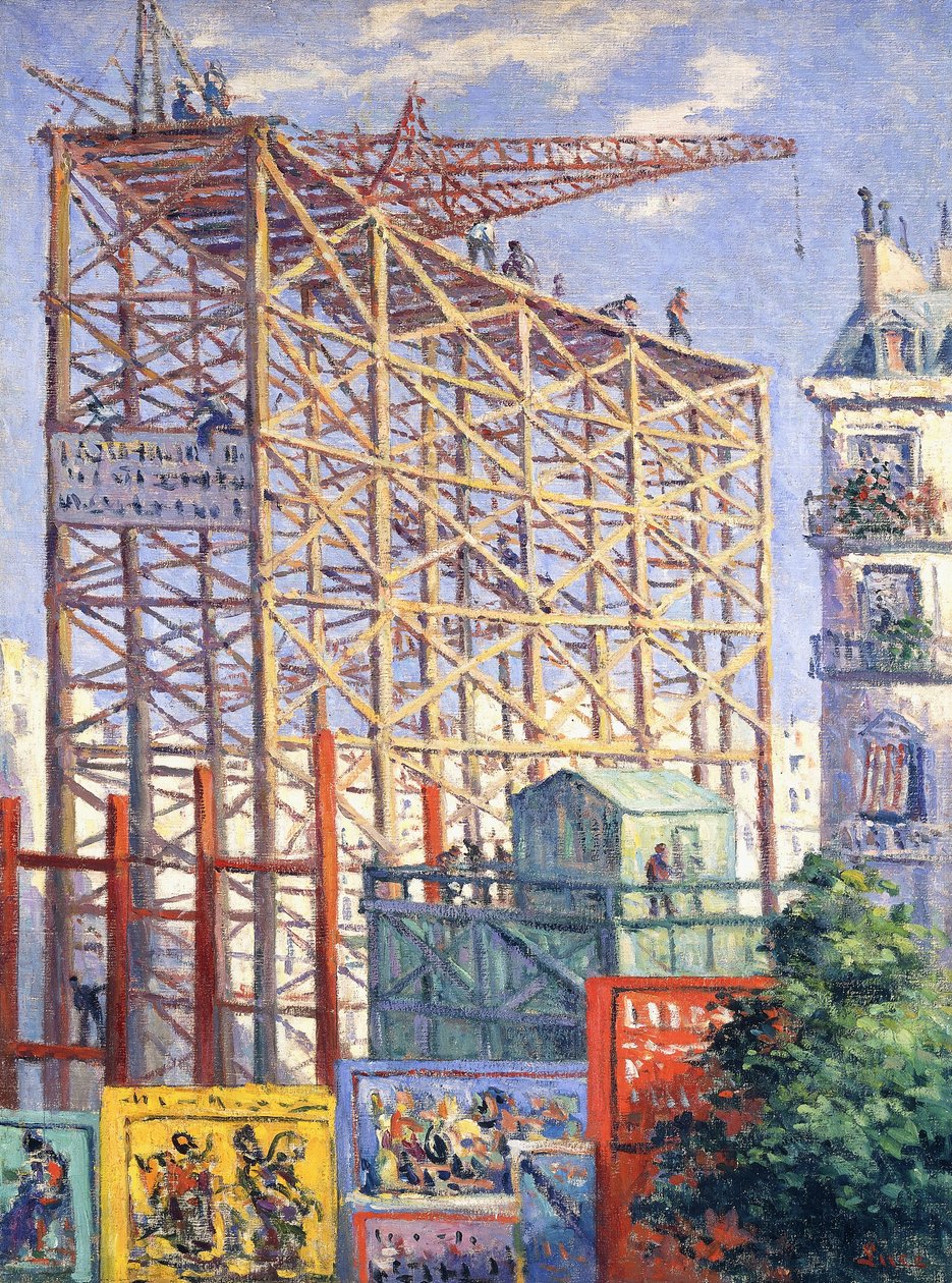 Échafaudage et affiches, vers 1912 - Maximilien Luce