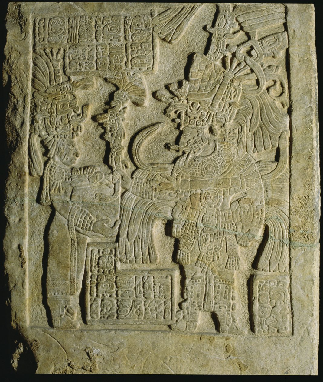 Linteau 53 de Yaxchilan, Chiapas, Mexique, Période Classique Tardive (600-900 après J.-C.) - Mayan