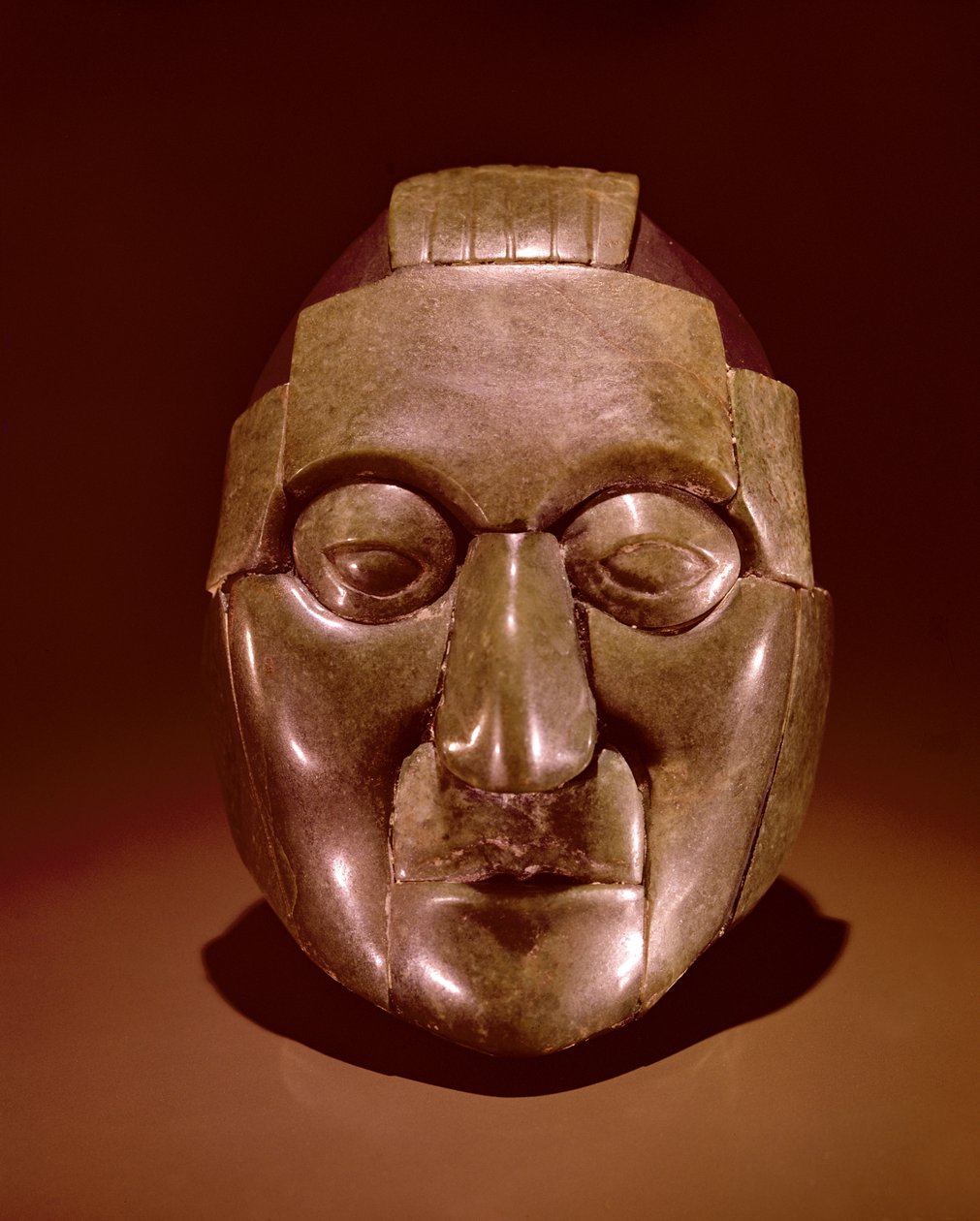 Masque en mosaïque représentant un vieil homme, de la tombe de Ruz sous le Temple des Inscriptions à Palenque, Chipas - Mayan