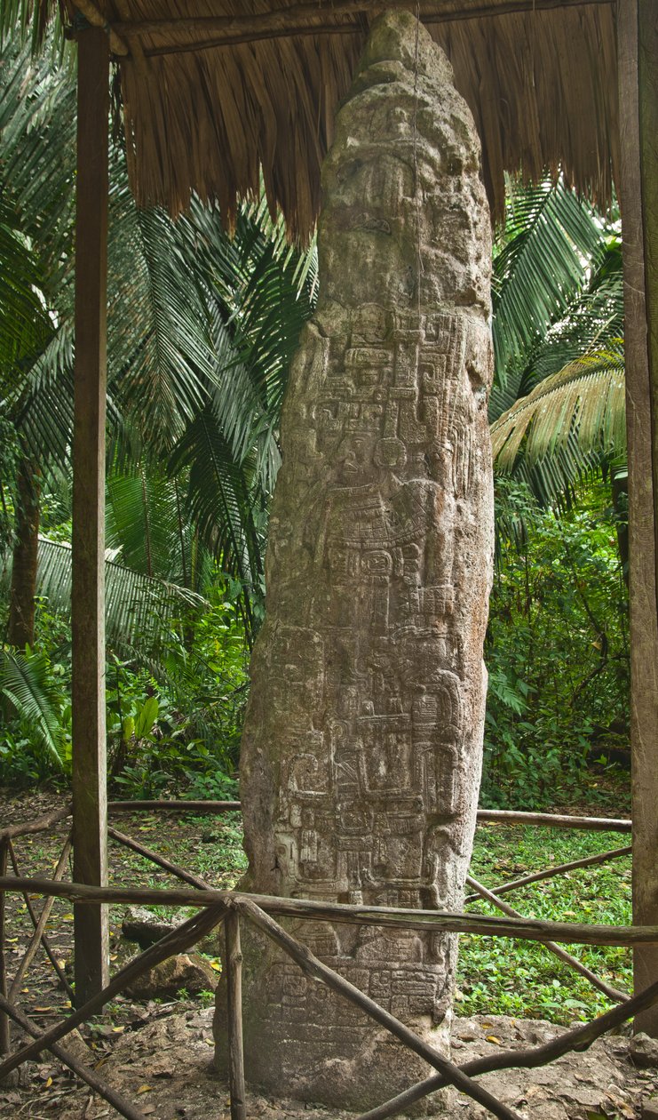 Stèle 14 représentant un joueur de balle dans un style maya non classique, Terminal Classic - Mayan
