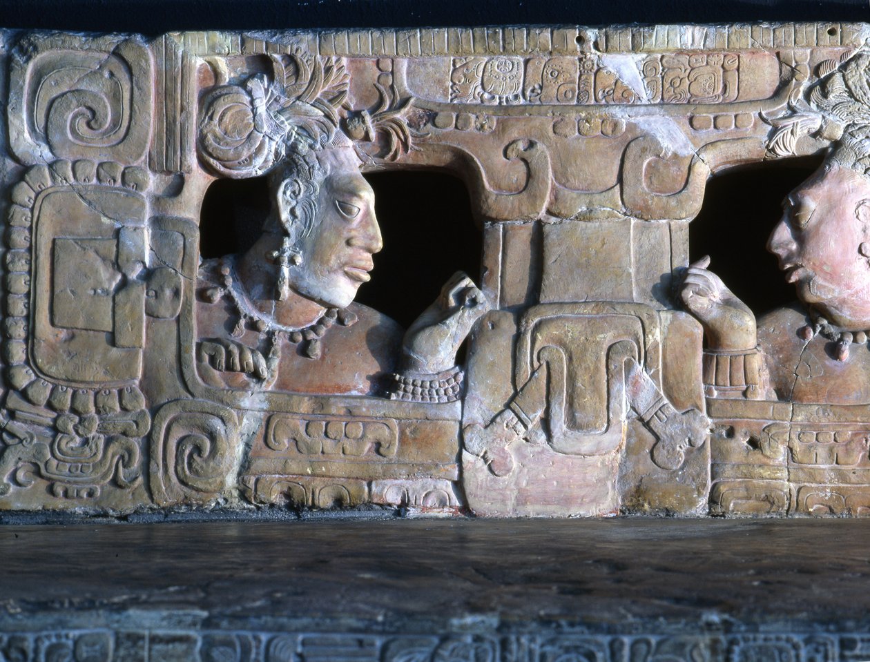 Trône 1 de Piedras Negras, Usamacinta, Guatemala, Période Classique Tardive 600-900 (détail) - Mayan