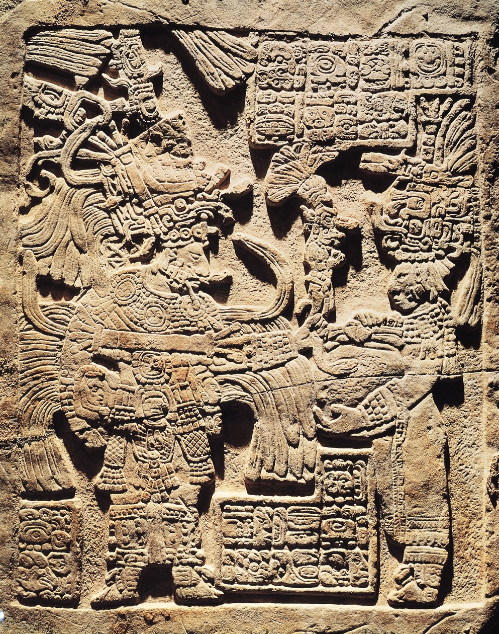 Stèle représentant un grand prêtre et une femme, de Yaxchilan - Mayan