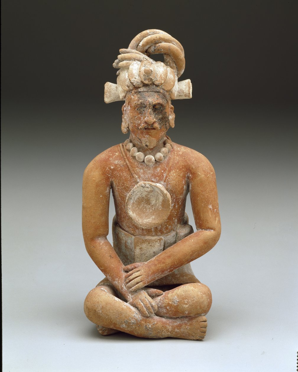 Homme barbu assis, Période Classique tardive, c.600-900 - Mayan Mayan