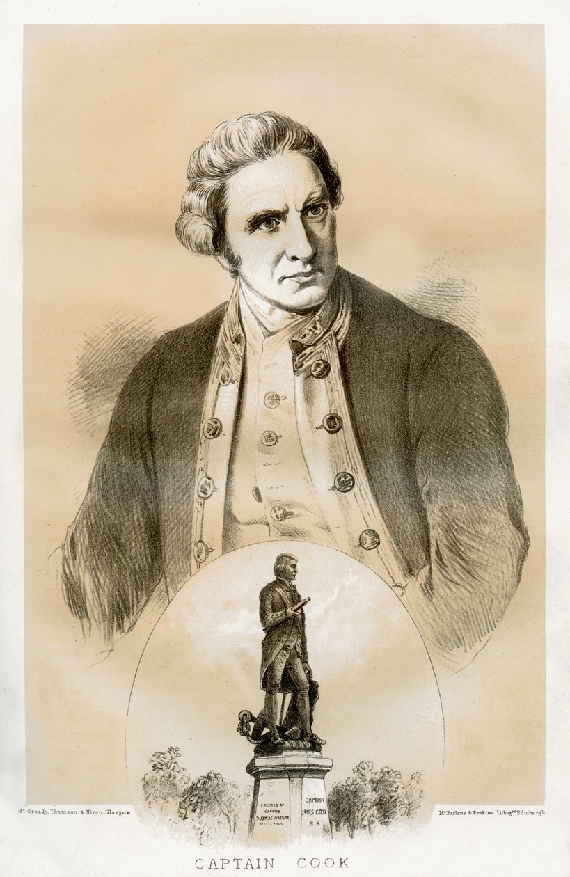 Capitaine James Cook, officier de marine et explorateur britannique du XVIIIe siècle, 1879 - McFarlane and Erskine