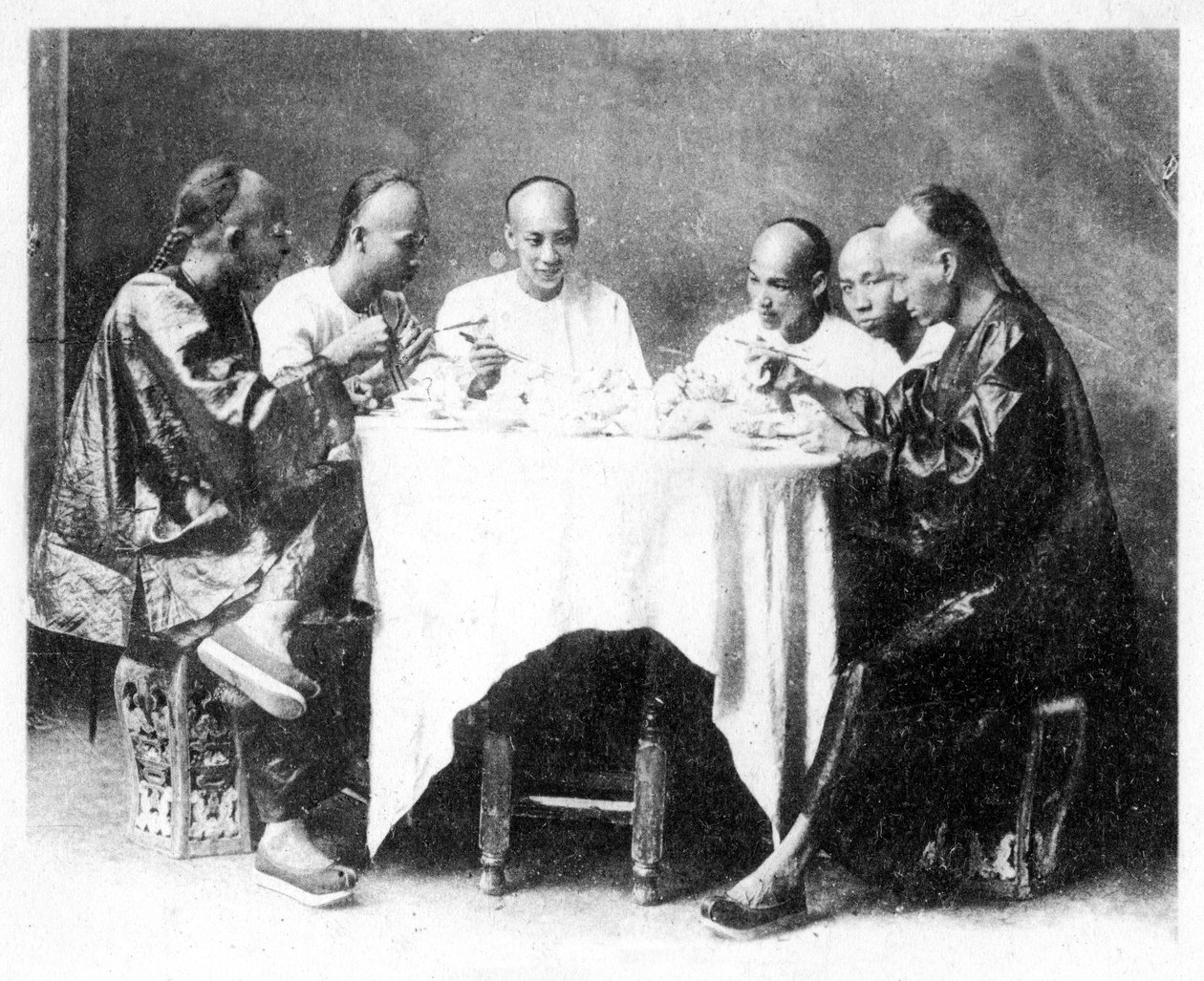 Heure du dîner, Hong Kong, Chine, vers 1900 - Mee Cheung