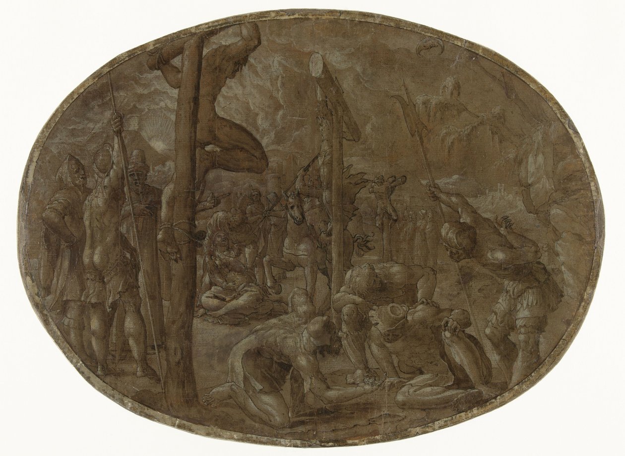 Crucifixion - Meester van de Liechtensteinse Aanbidding