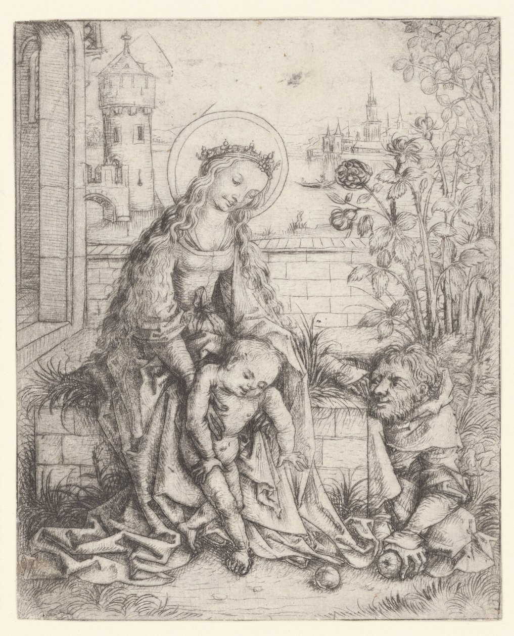 La Sainte Famille près du rosier - Meester van het Amsterdamse Kabinet