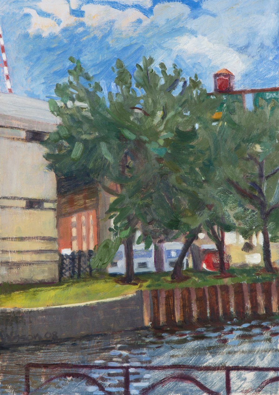 Chicago River at Erie St, 2008 (huile sur toile) - Megan Williamson