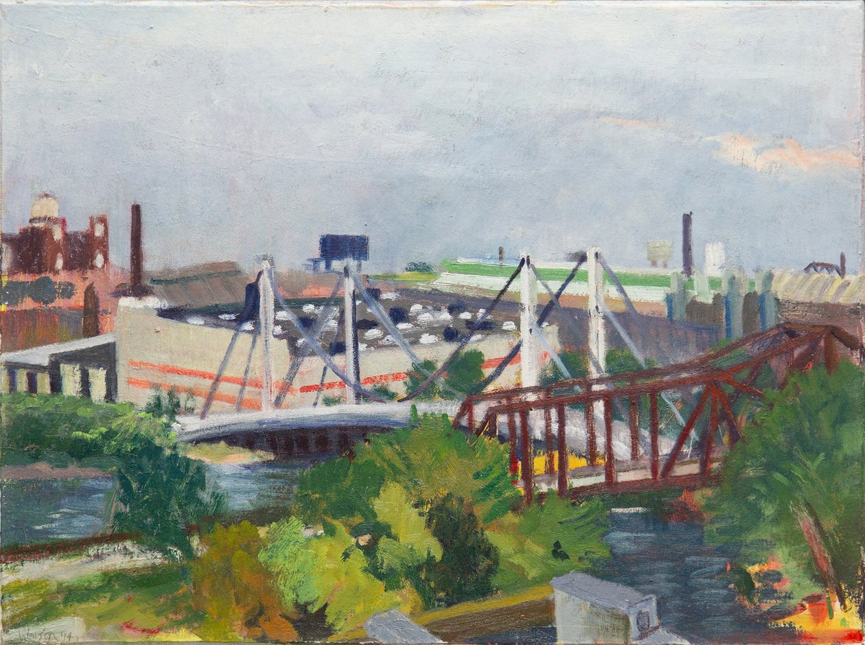 Looking West Over the North Branch, 2014 (huile sur toile) - Megan Williamson