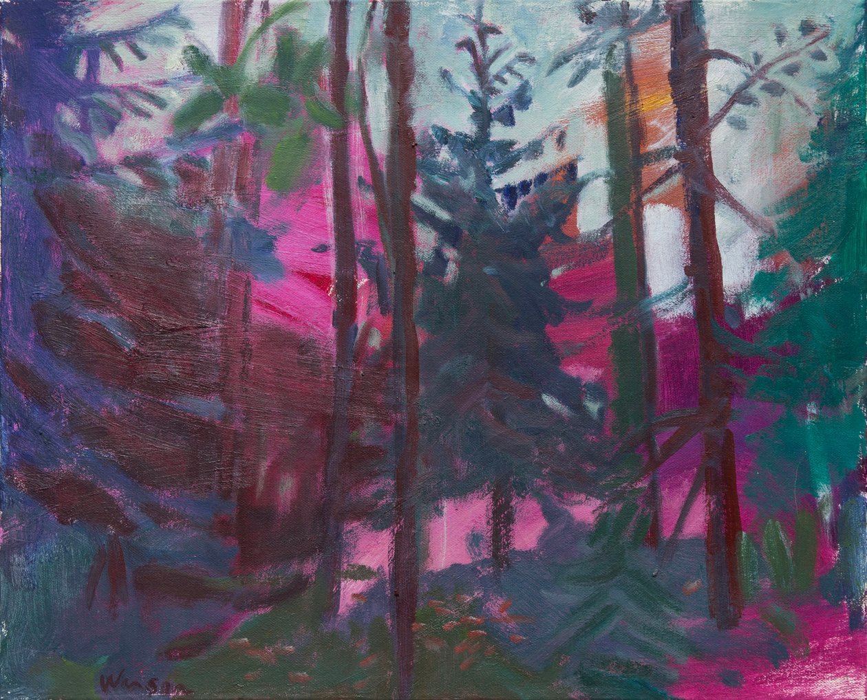 Au milieu de sept forêts tristes, 2016 (huile sur toile) - Megan Williamson