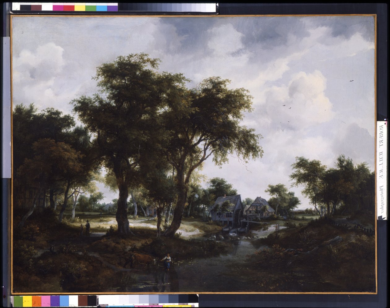 Le moulin à eau (Le paysage de Trevor) - Meindert Hobbema