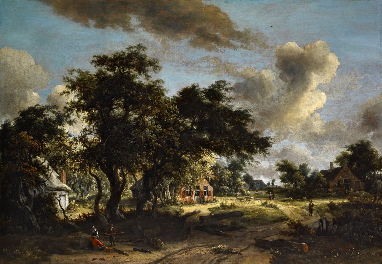 Village parmi les arbres - Meindert Hobbema