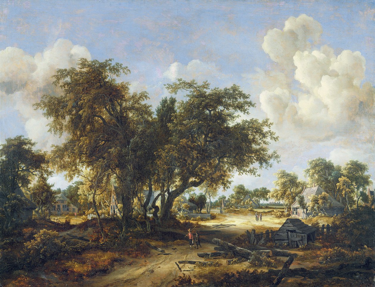 Paysage boisé avec cottages, 1665 - Meindert Hobbema