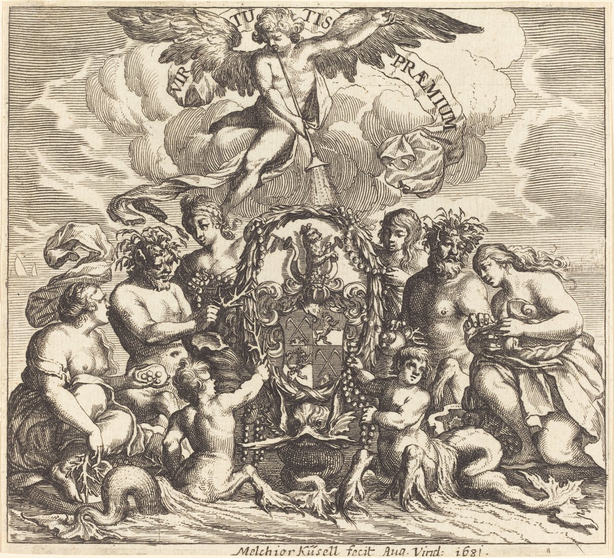 Page de dédicace - Melchior Küsel after Johann Wilhelm Baur