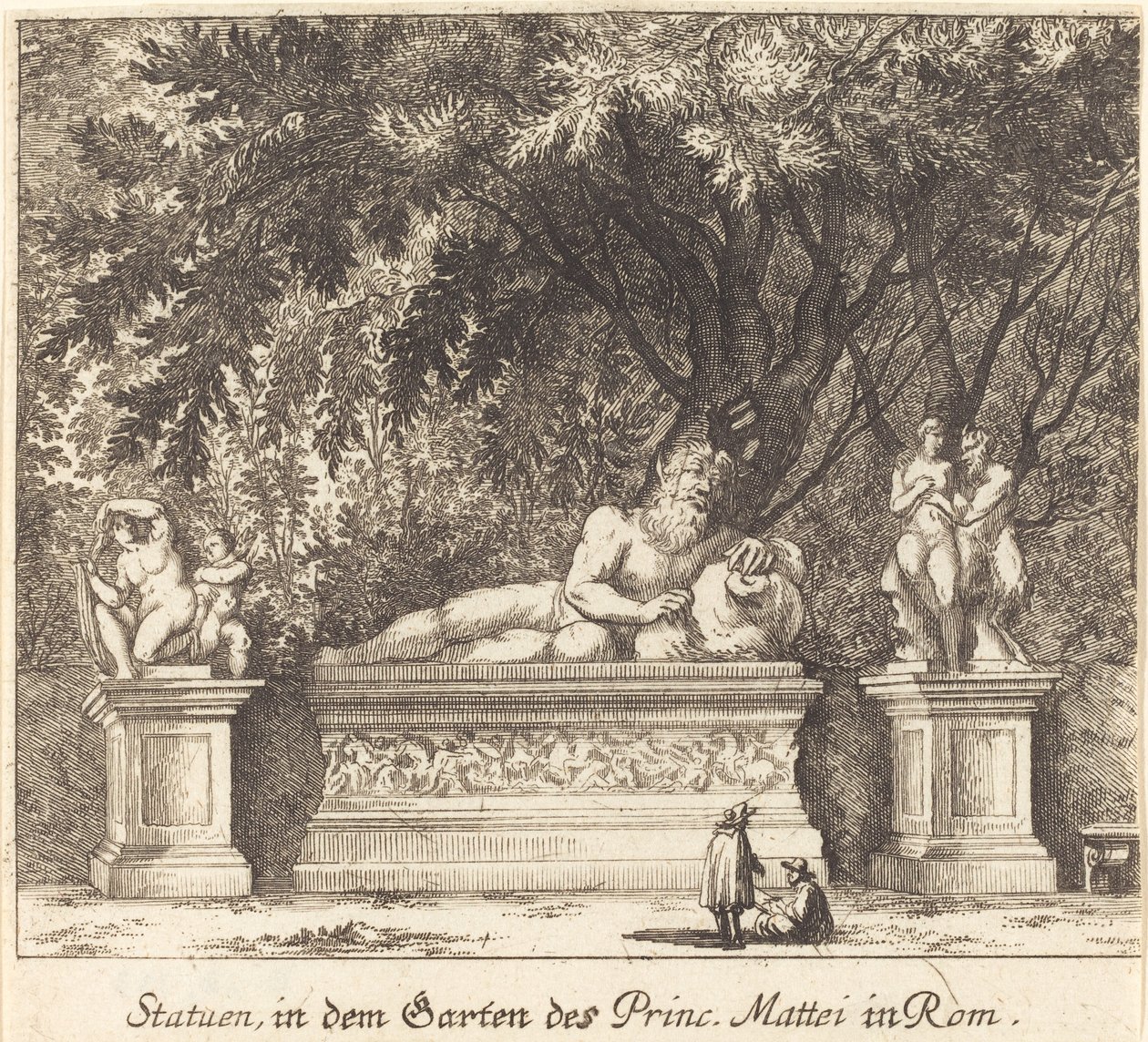 Jardins du Prince Mattei, Rome - Melchior Küsel after Johann Wilhelm Baur