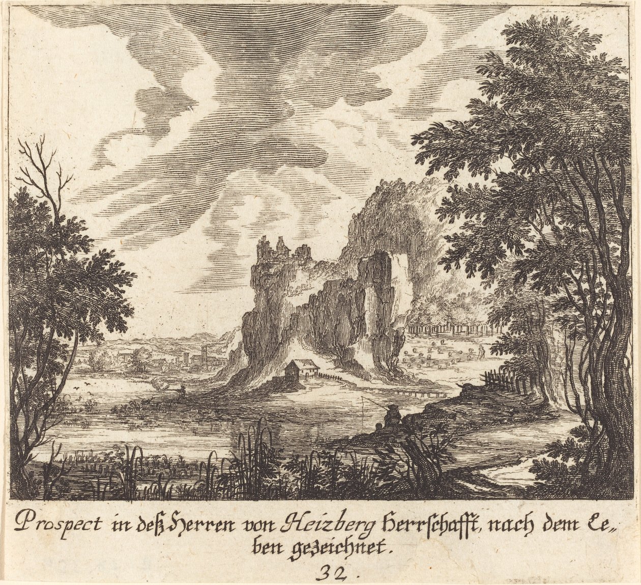 Vue de montagne - Melchior Küsel after Johann Wilhelm Baur