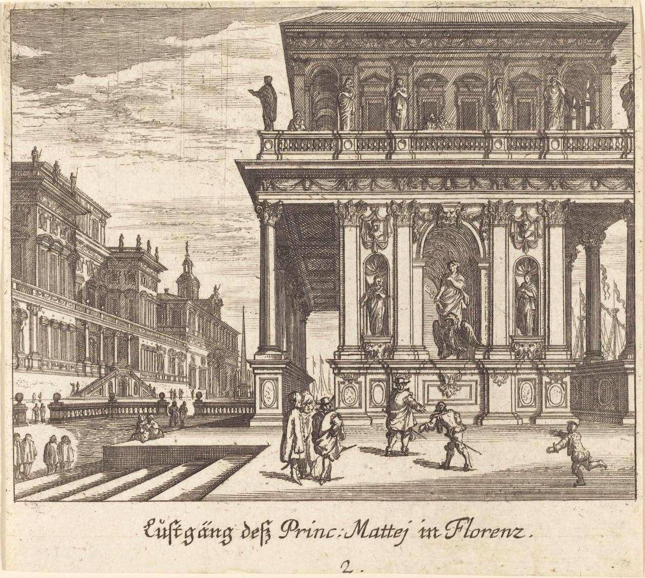 Palais, Florence - Melchior Küsel after Johann Wilhelm Baur