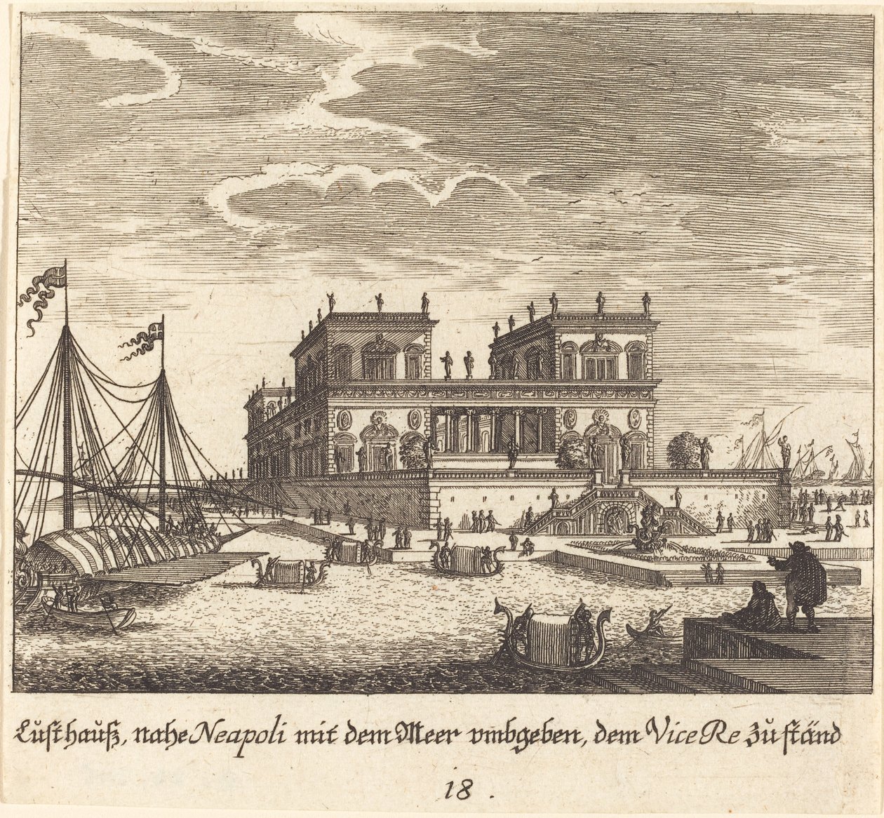 Palais, Vice-roi, Naples - Melchior Küsel after Johann Wilhelm Baur
