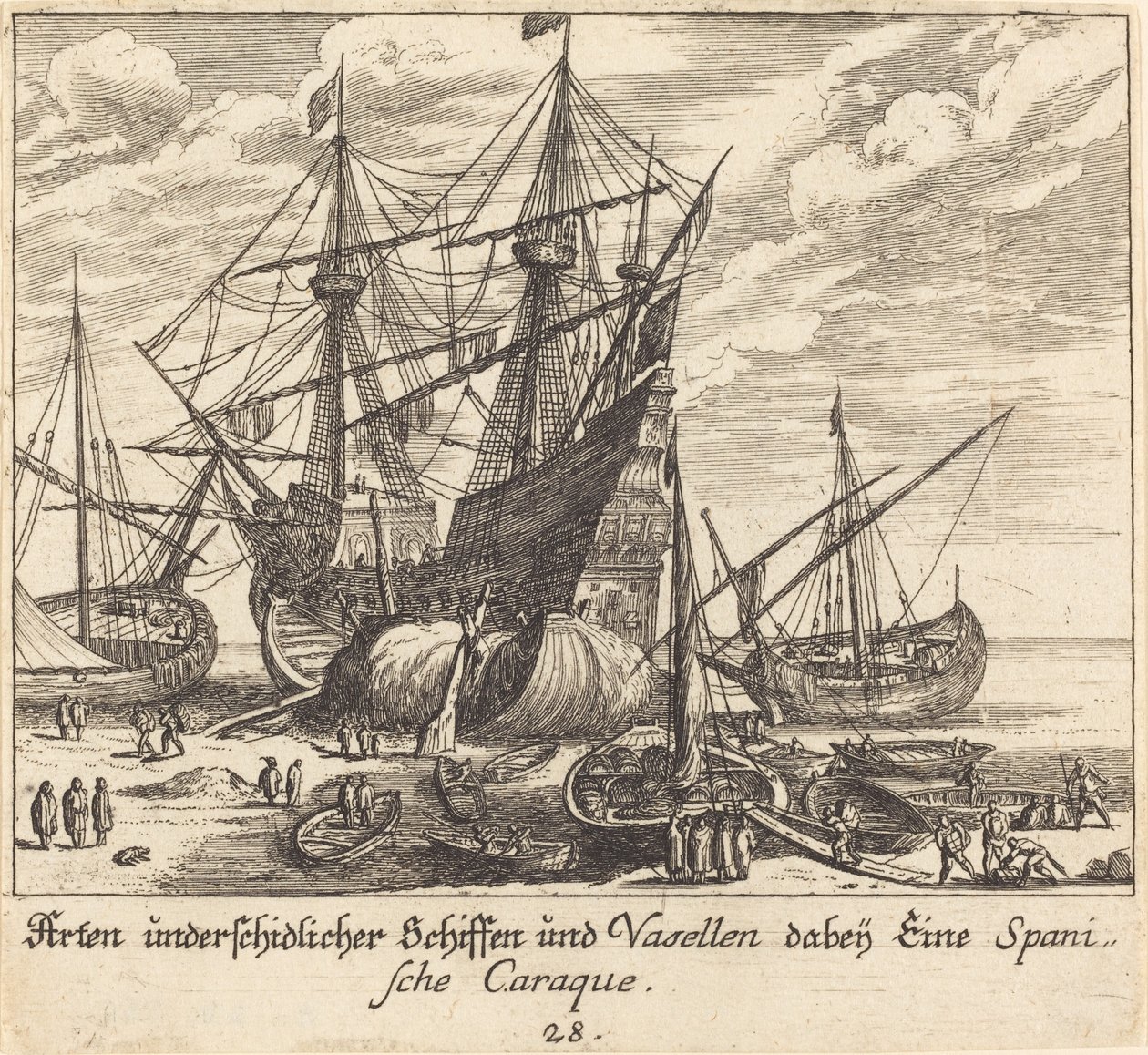 Navires - Melchior Küsel after Johann Wilhelm Baur