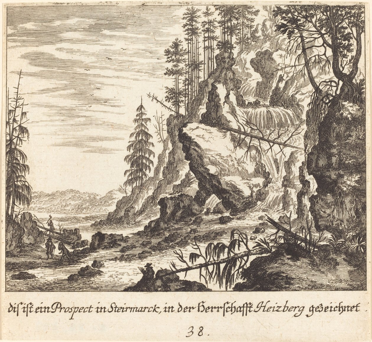 Vue à Stairmarck - Melchior Küsel after Johann Wilhelm Baur