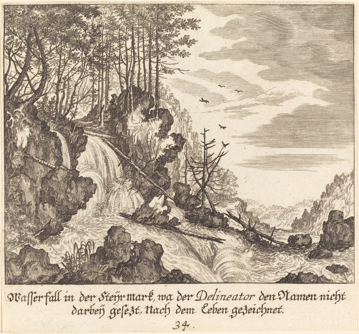 Cascade - Melchior Küsel after Johann Wilhelm Baur