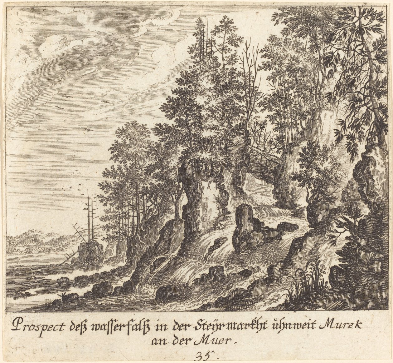 Cascade - Melchior Küsel after Johann Wilhelm Baur