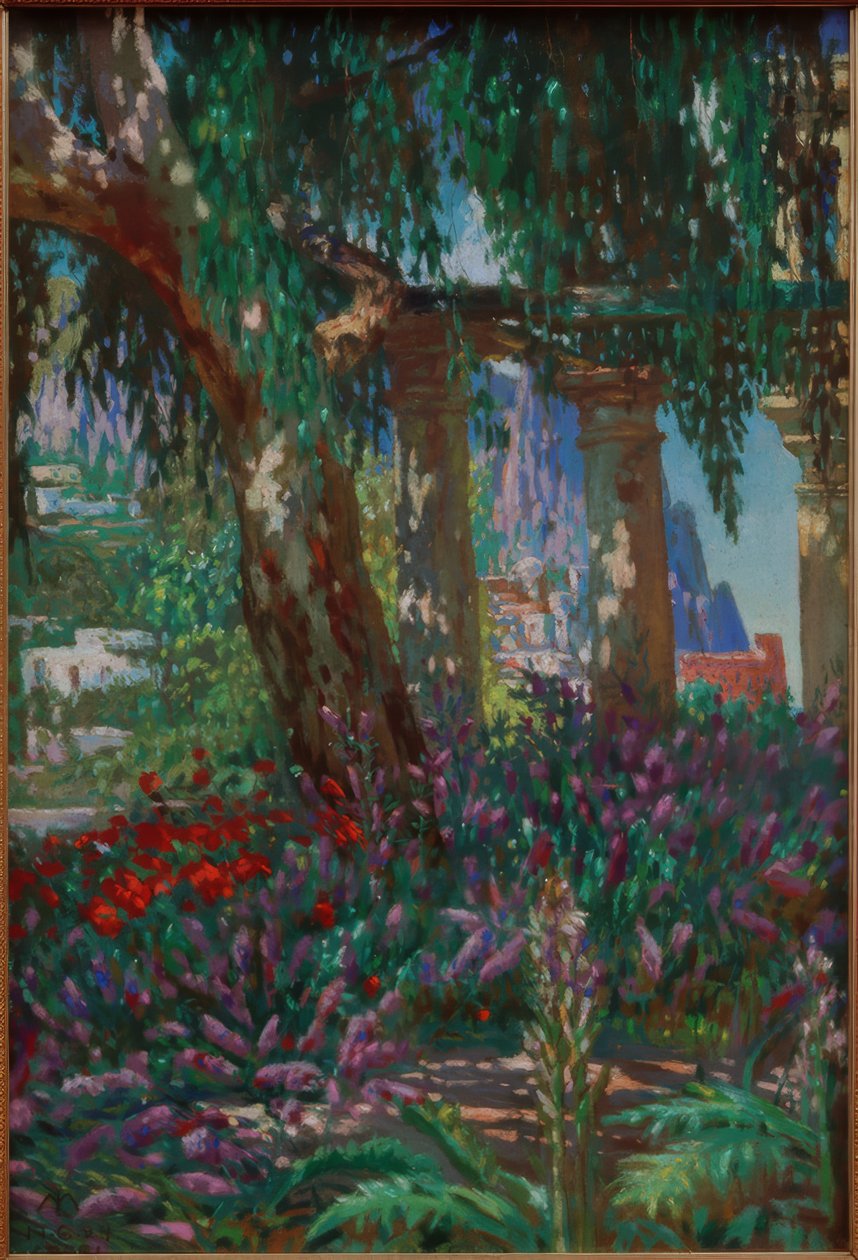 Paysage à Capri : Vue sur une rangée de colonnes - Melchior Lechter