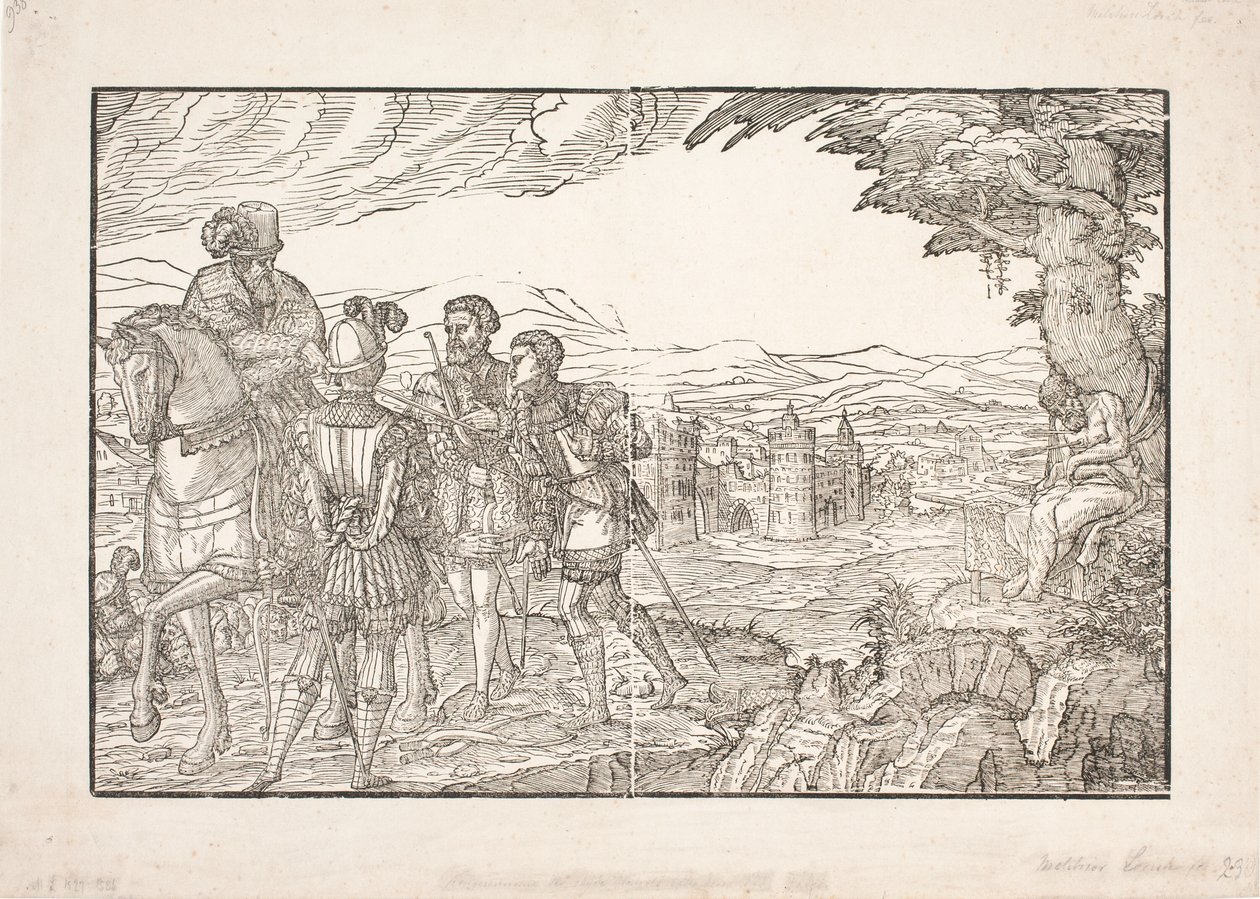 Les fils du roi ont tiré sur le corps de leur père défunt - Melchior Lorck