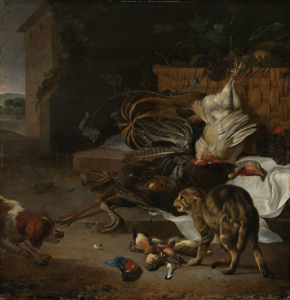 Nature morte aux volailles et aux fruits - Melchior d