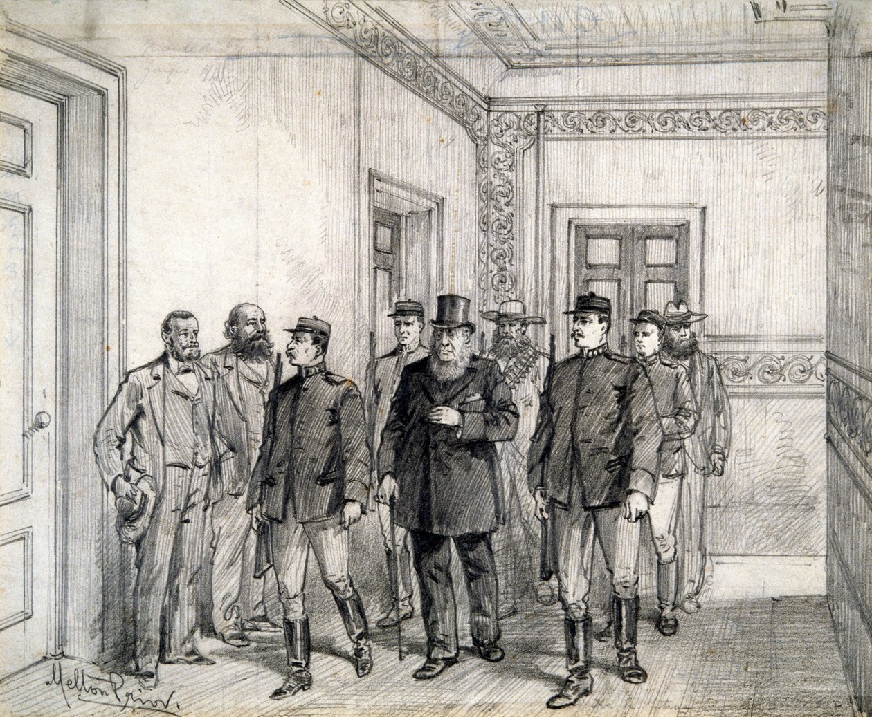 Le président boer Kruger quittant la Chambre des députés à Pretoria - Melton Prior